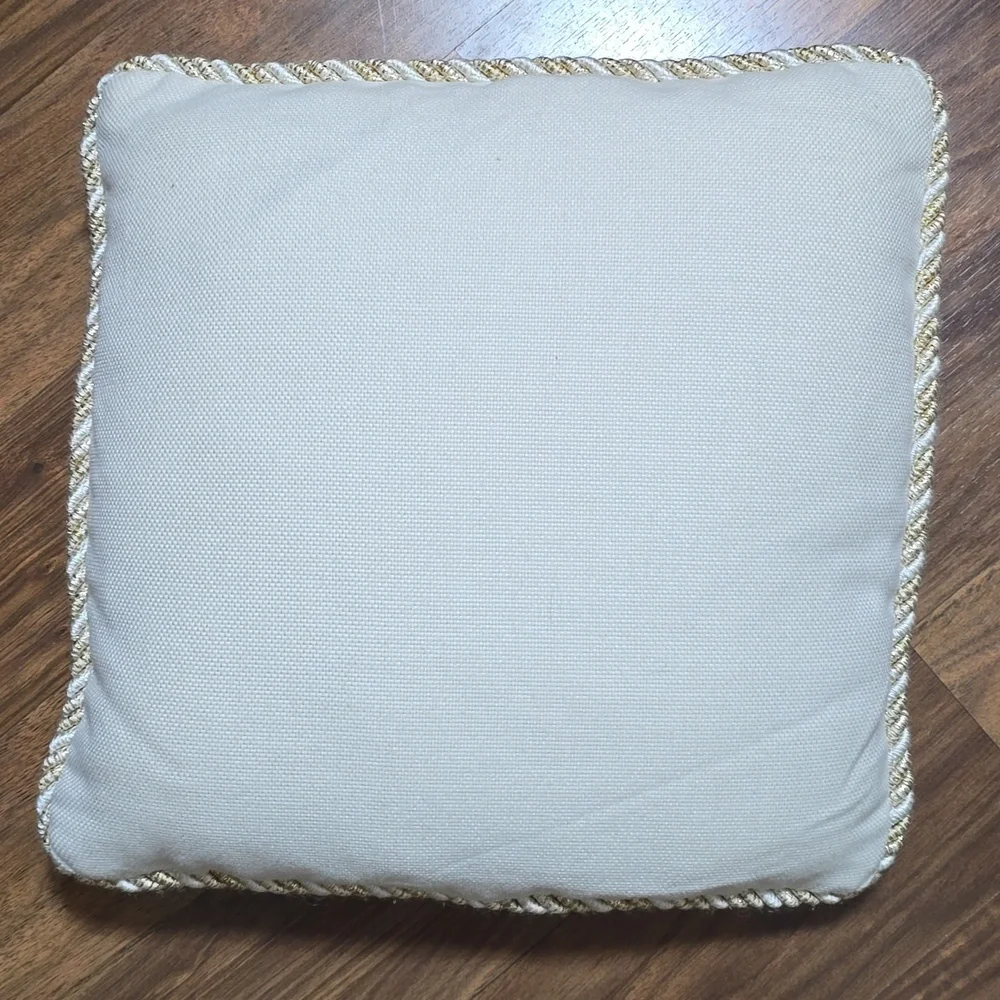 Elegant Parisian Themed Decorative Needlepoint Pillow